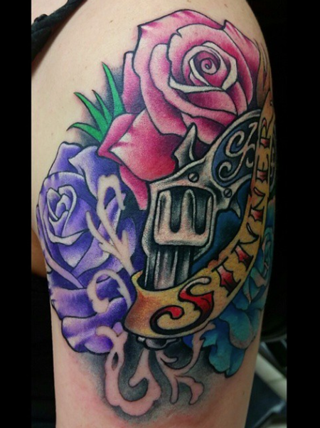 Tattoos - Roses and Gun - 100714